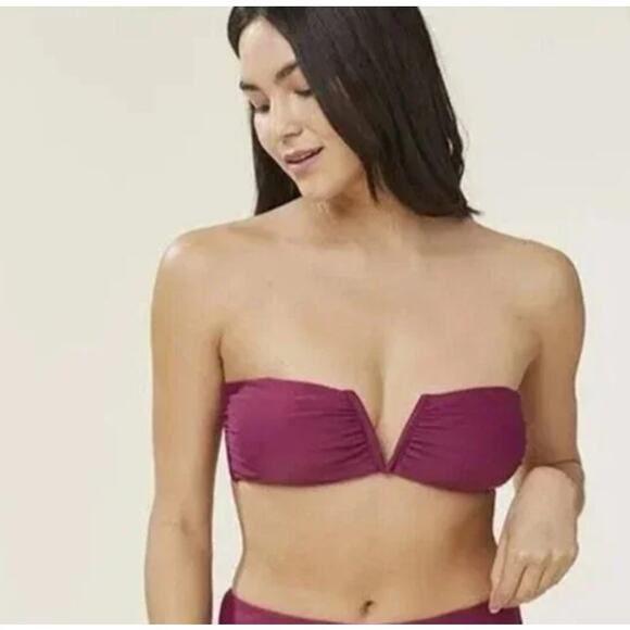 Andie Swim Red Bikini Top The Scala Bandeau - Picture 1 of 10